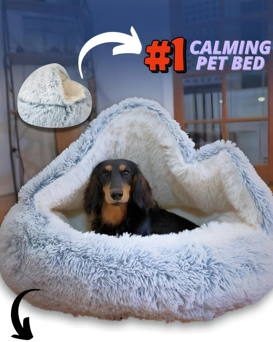 Elite Calming Plush Nest Pet Bed