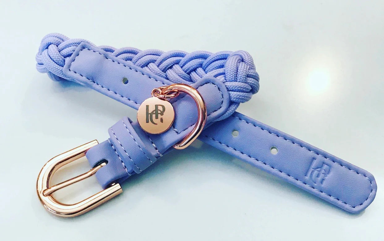 Dog Collar ‘Lilac’ Plaited