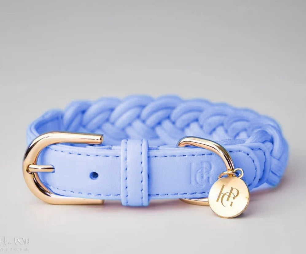 Dog Collar ‘Periwinkle’ Plaited