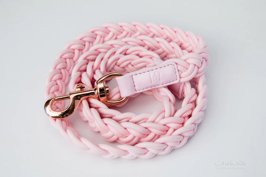 Dog Leash Baby Pink Plaited