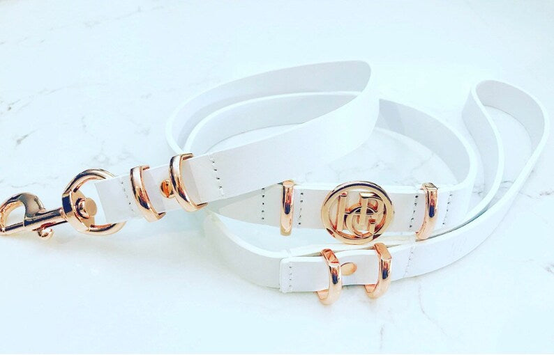 Dog Leash Snow/Rose Gold