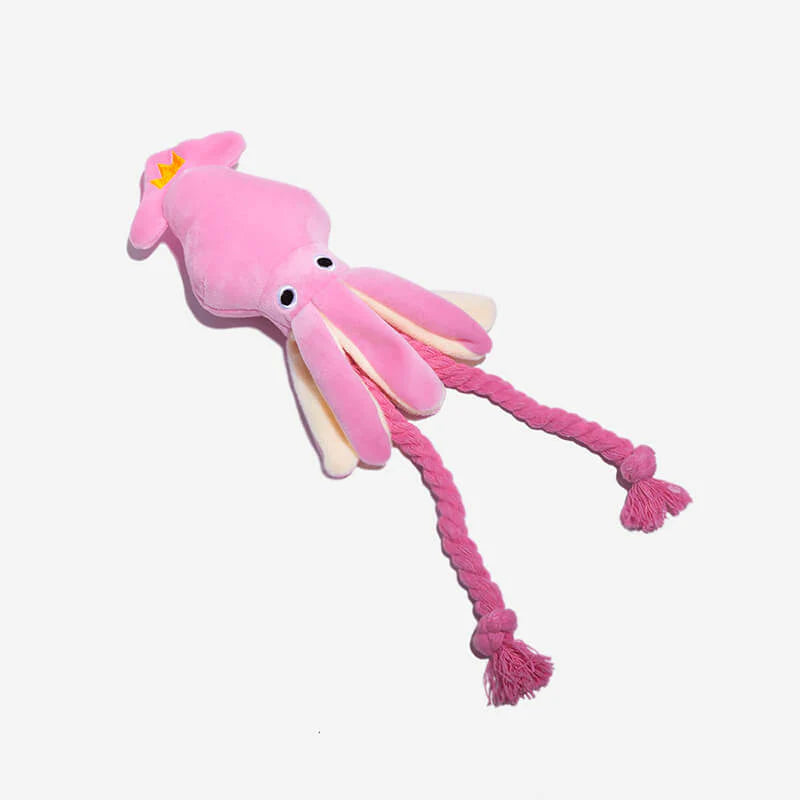 Elite Squid Squeaky Plush Dog Toy